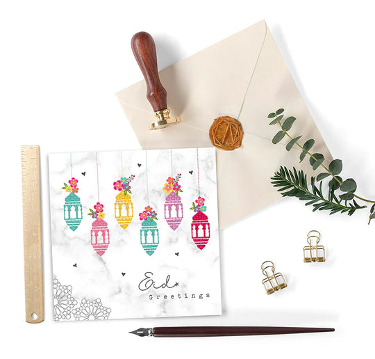 Eid Greeting Card Lanterns - HE 07