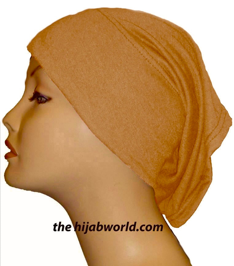 Tube Plain Underscarf - Cinnamon Brown
