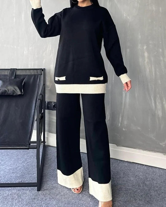 Premium Knitted Button Coords set - Black