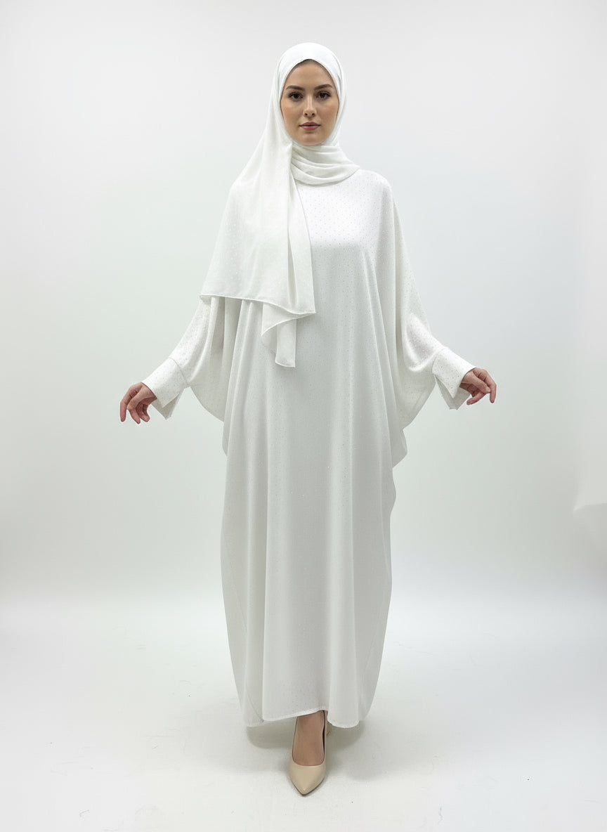 Rhinestone Batwing Abaya in One Size