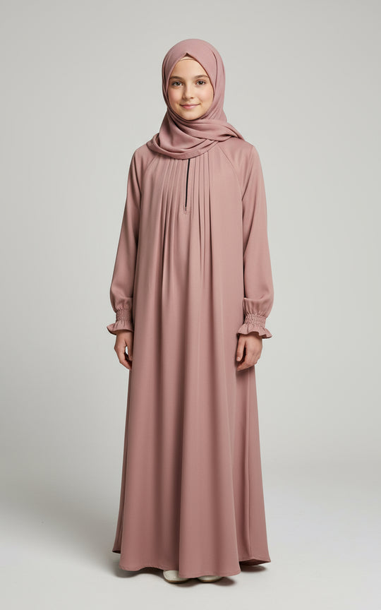 Girls Rose Gold Poet Abaya