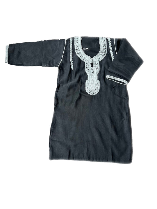 Boy’s Moroccan Full sleeve Thobe/Jubbah in Black
