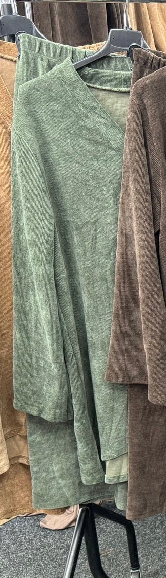 Soft V neck Chenille Coords sets