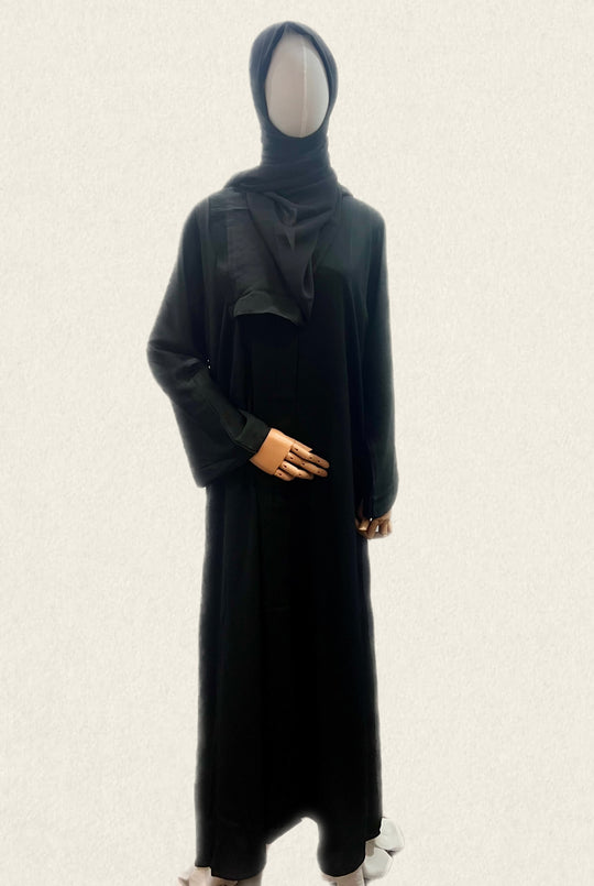 Zoom Abaya with front fastening and scarf- AR