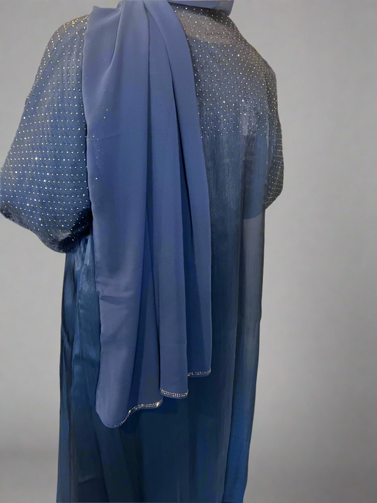 Raaina Organza Abaya Set in Blue