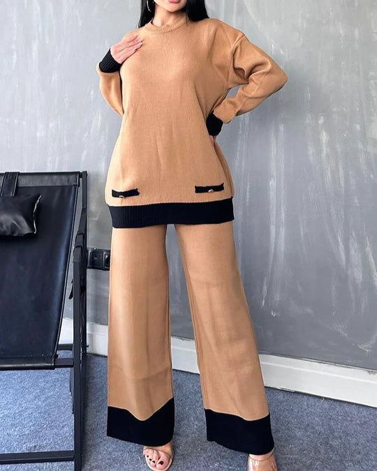Premium Knitted Button Coords set - Camel