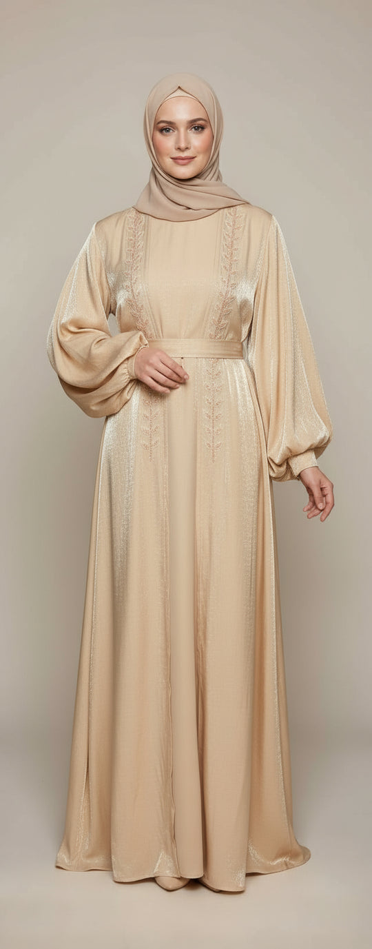 Rotana shimmer Abaya and Slip Full Set TK