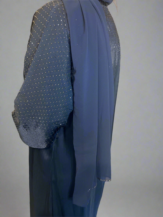 Raaina Organza Abaya Set in Blue