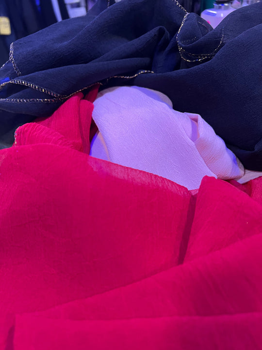 Gold edged light Crushed Scarf/ Hijab