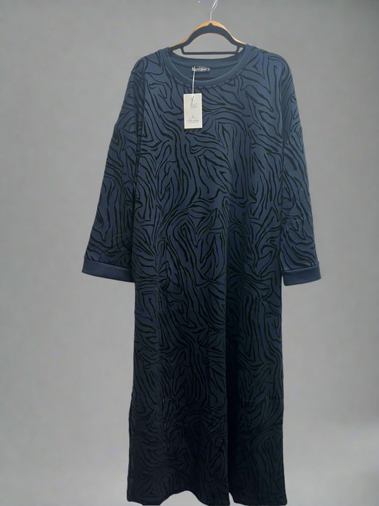 Textured Velvet Tiger Print Midaxi Dress