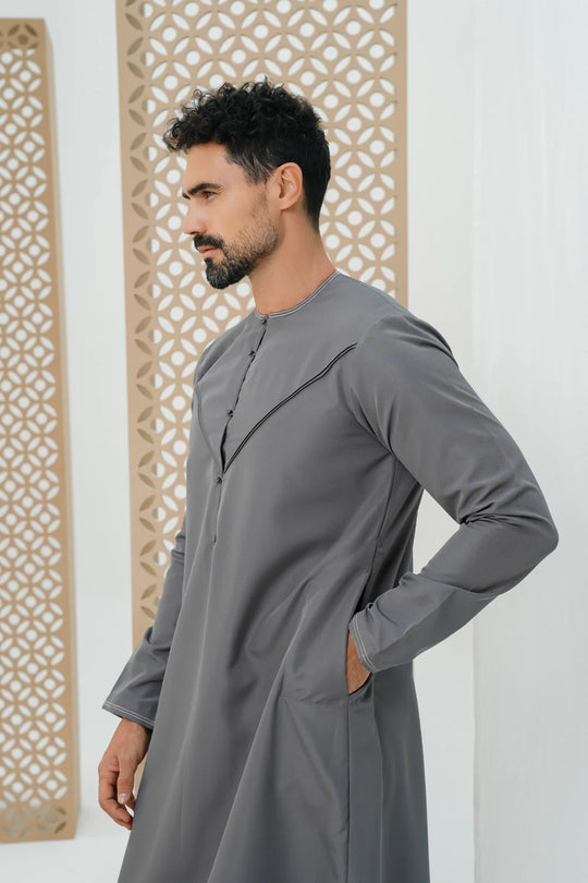 Boys Faris Emirati Jubba/Thobe Charcoal