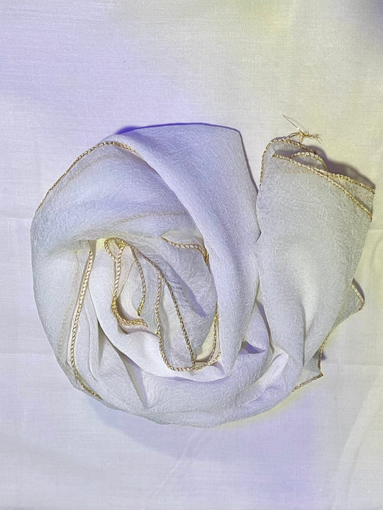 Gold edged light Crushed Scarf/ Hijab