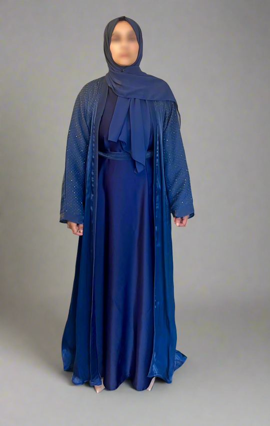 Raaina Organza Abaya Set in Blue