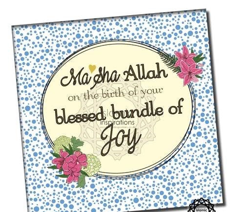 Baby Bouquet Blue greeting card -NWB012