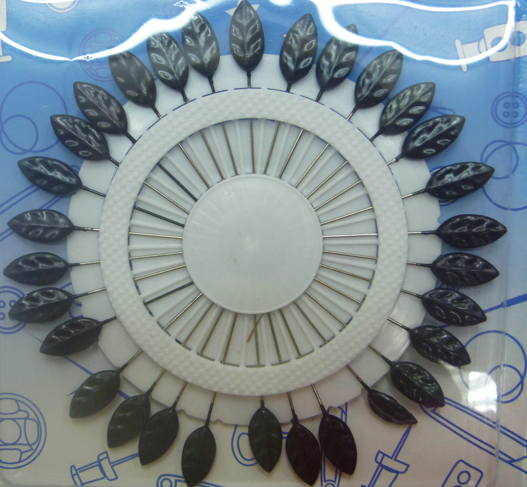 PIN WHEEL - LEAF LARGE BLACK