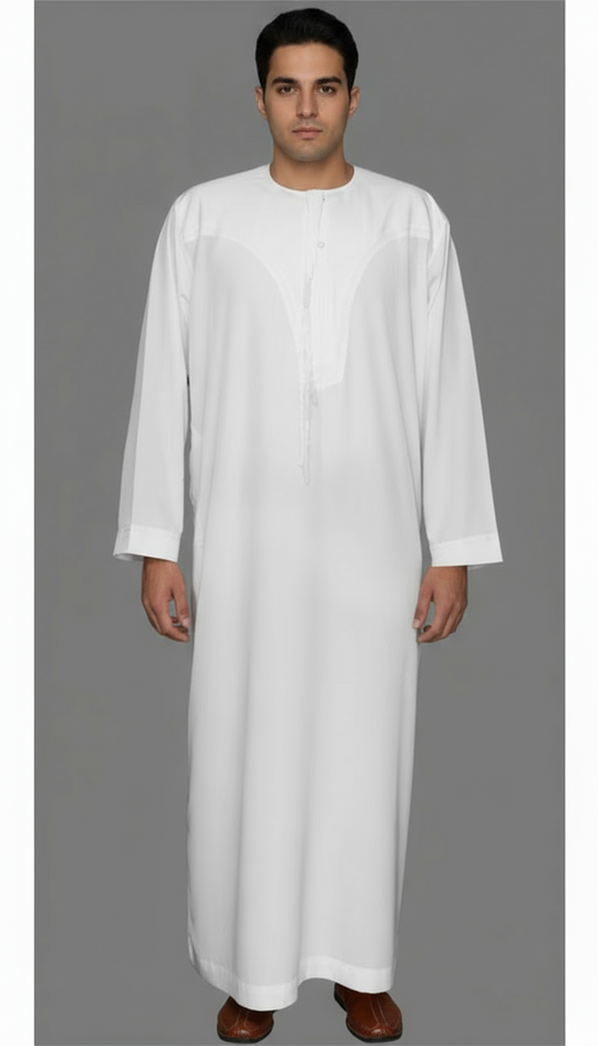 Ikaf Regular Emirati Thobe in White
