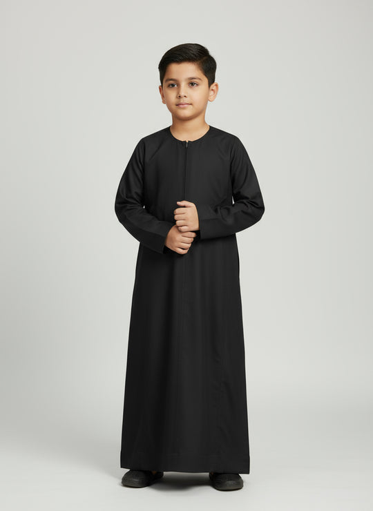 Boys Zip Thobe/Jubba - Gardn. Matte Black