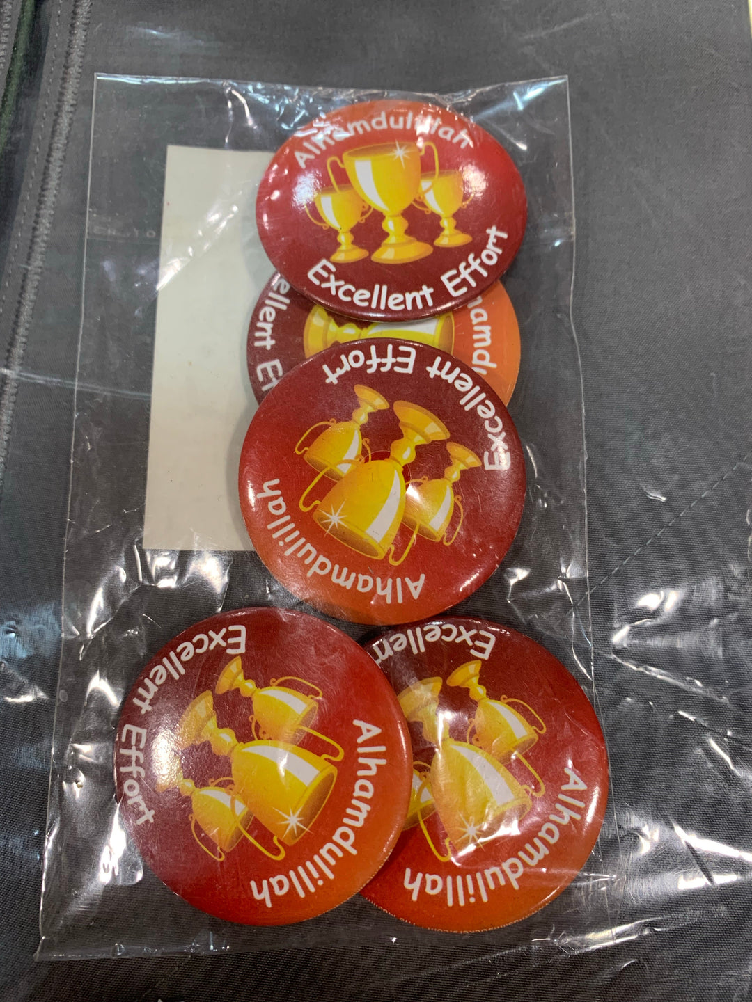 ALHAMDULLILAH EXCELLENT EFFORT BADGES X 5 -KS