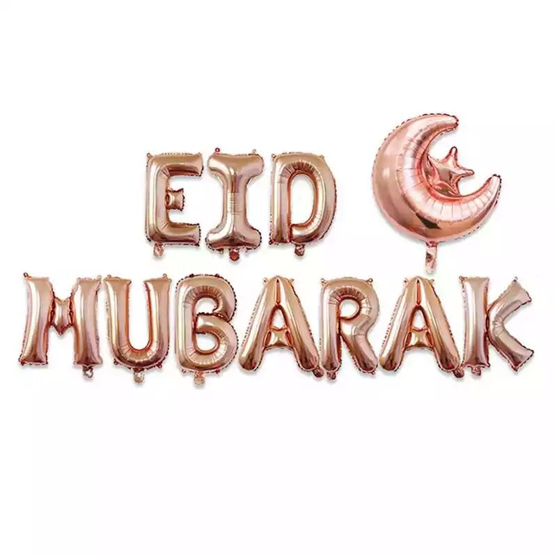 Eid Mubarak Foil Letter Balloons - Colours