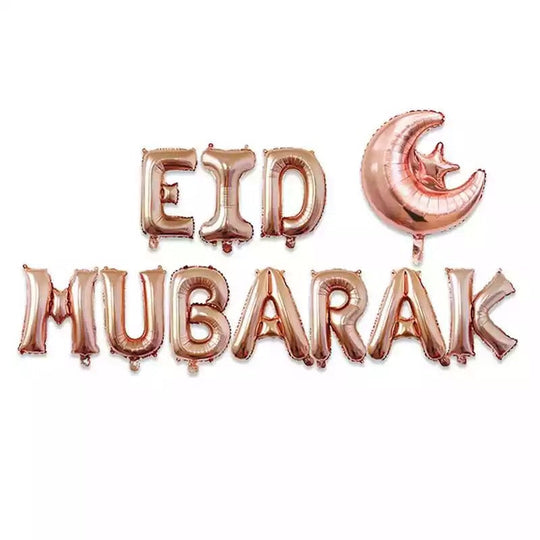 Eid Mubarak Foil Letter Balloons - Colours