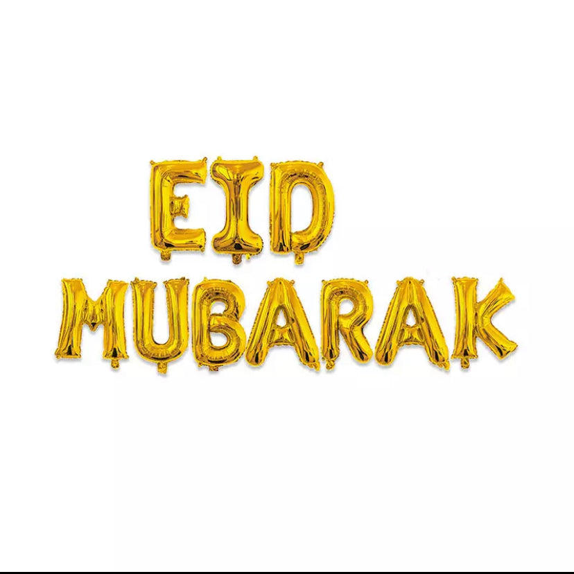Eid Mubarak Foil Letter Balloons - Colours
