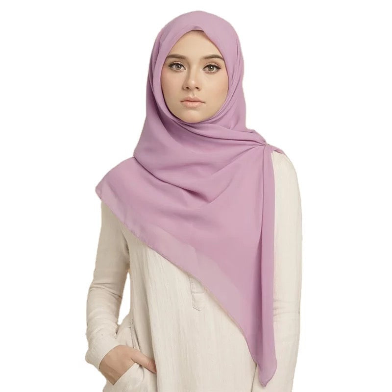 Crepe Plain Square Scarf -Regular Mix R.1