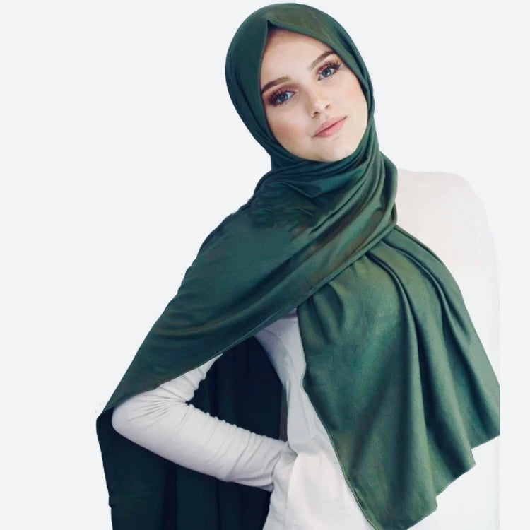 Jersey Plain XL Hijab/Scarf- Emerald Green