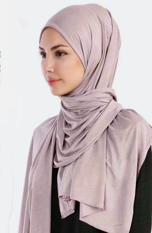 Jersey Plain Hijab/Scarf-Mauve Grey