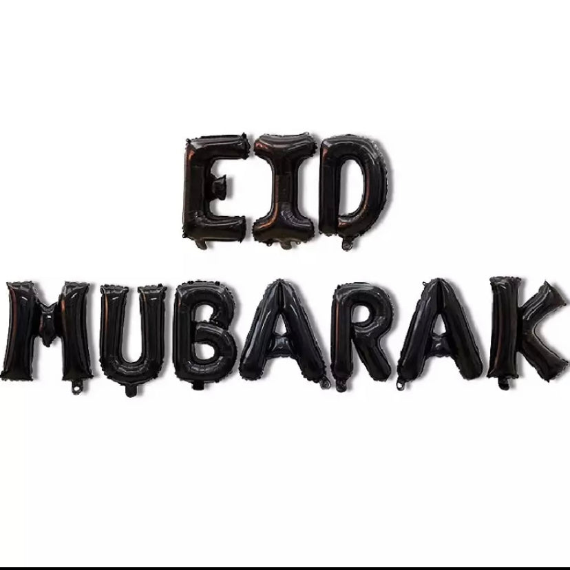Eid Mubarak Foil Letter Balloons - Colours