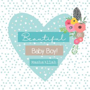 Beautiful Baby Boy Masha'Allah Greeting Card-BJ01