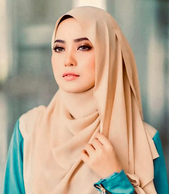 Chiffon Long Hijab/ Scarf- Beige 82