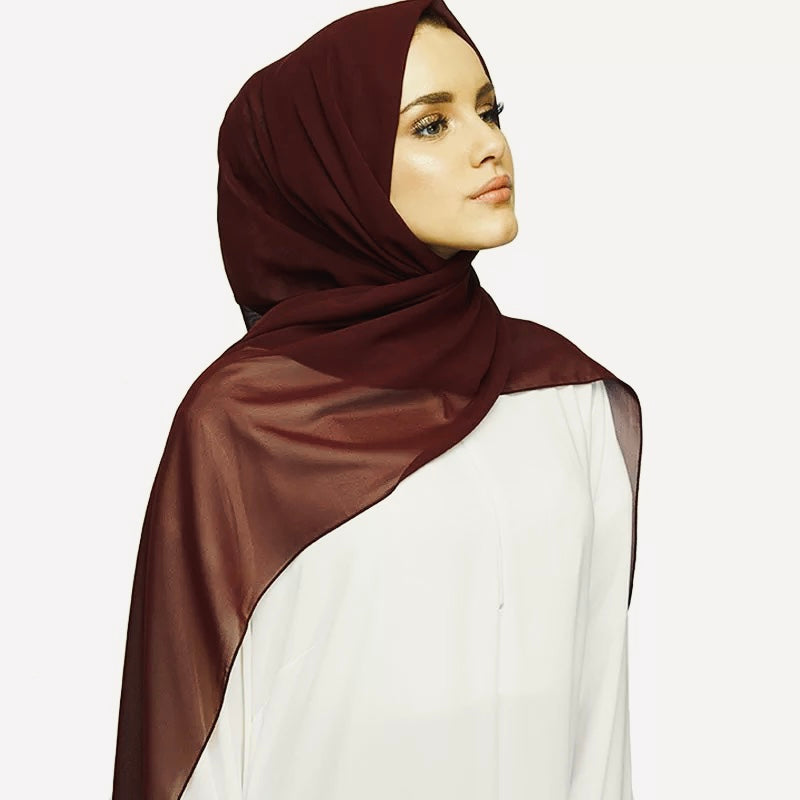 Chiffon Long Hijab/ Scarf - Rose Wood CH57