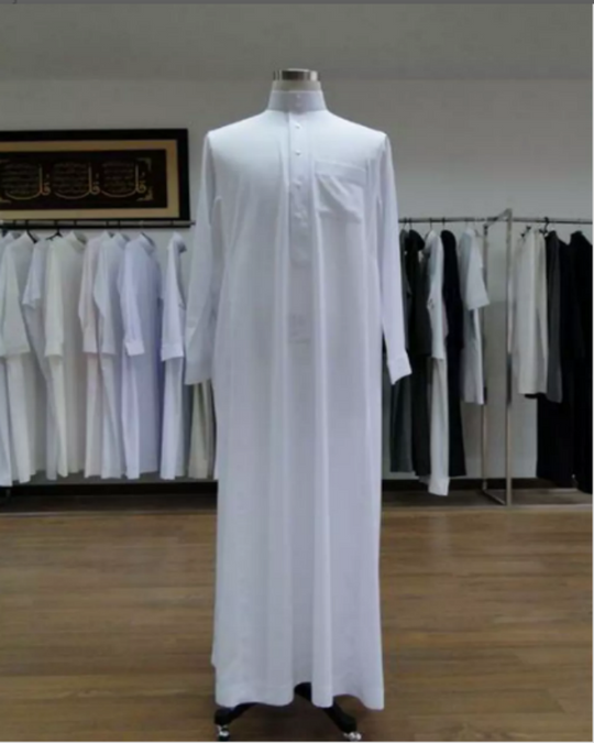 Rawat Al Safa white collar Boys Thobes- 32-48