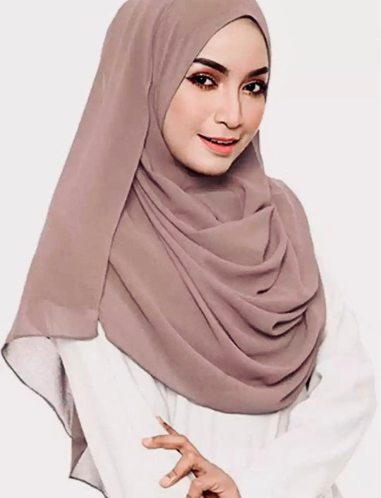 Chiffon  Long Hijab/Scarf- Taupe CH127