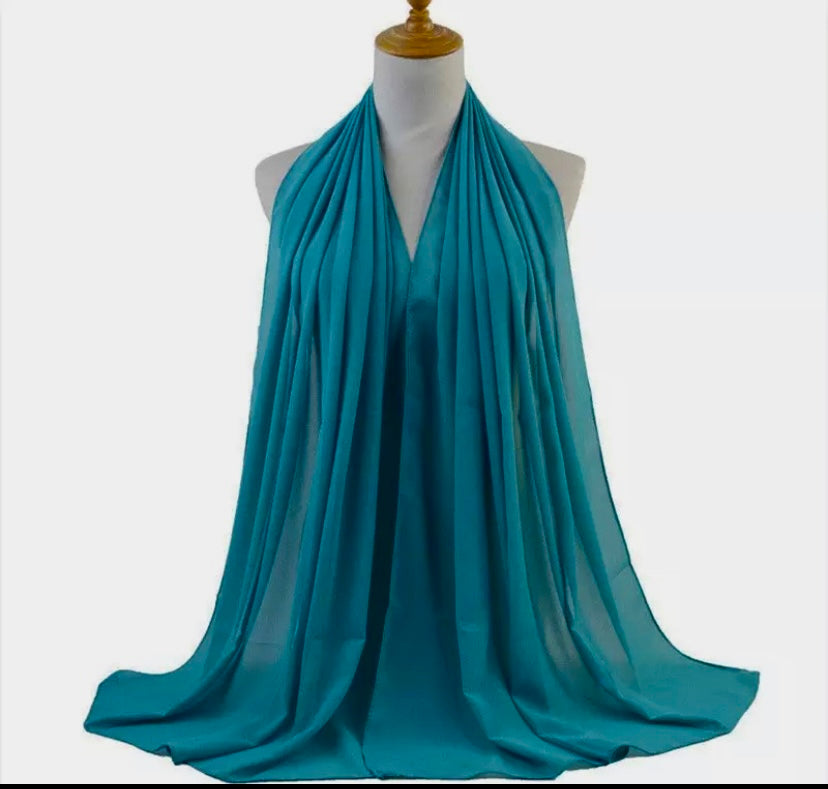 Chiffon Long Hijab/ Scarf CH205 Teal