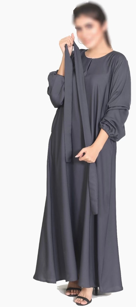 Nida Abaya with Elasticated cuffs CA11 - Black