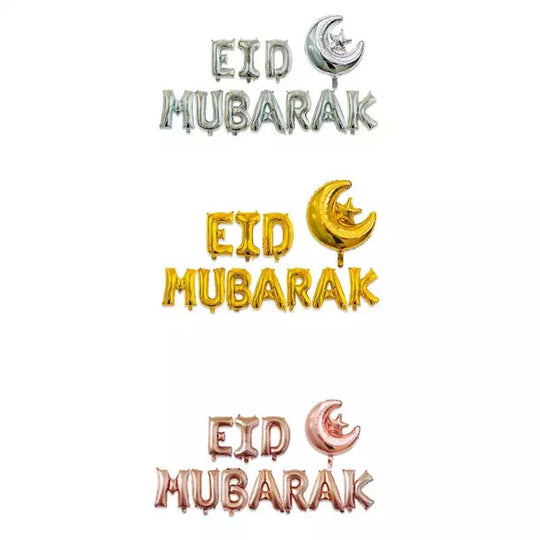 Eid Mubarak Foil Letter Balloons - Colours