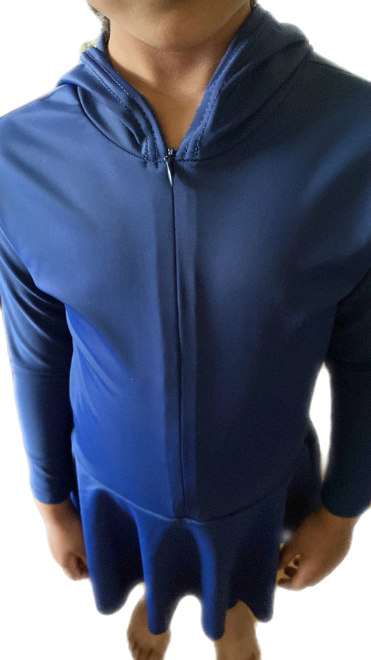 GIRLS BURKINI/MODEST FULL SWIMSUIT with Hood - Navy Blue