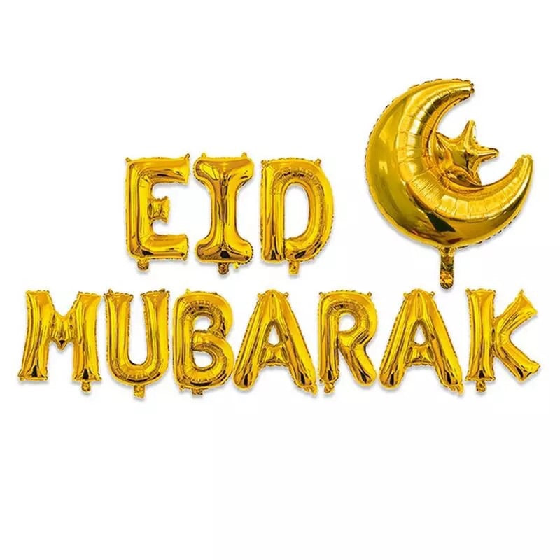 Eid Mubarak Foil Letter Balloons - Colours
