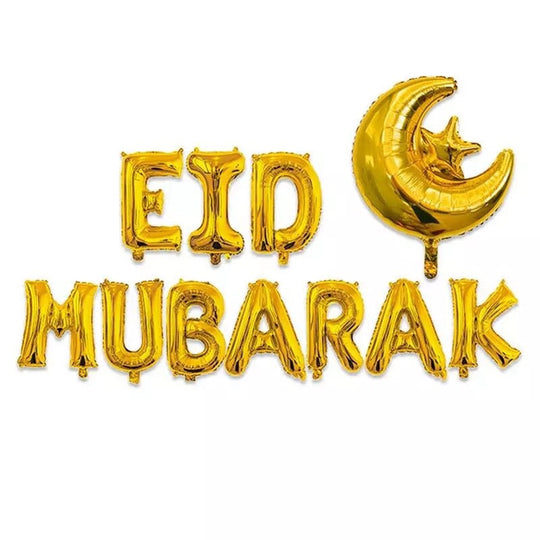 Eid Mubarak Foil Letter Balloons - Colours