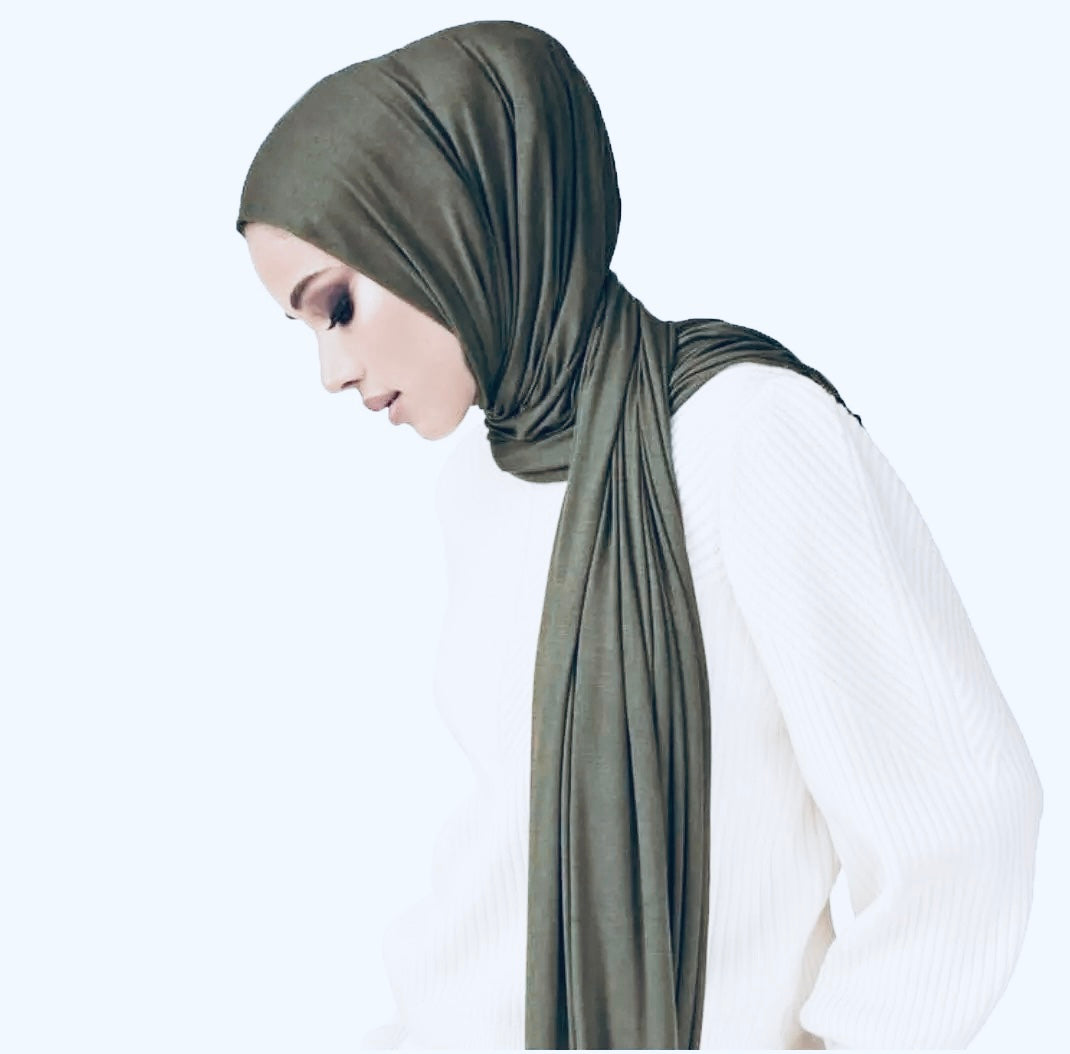 Jersey Plain Hijab/Scarf- Khaki