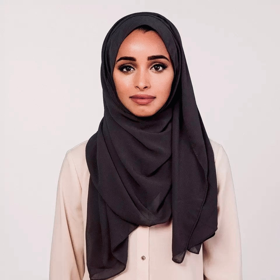 Chiffon Long Hijab/Scarf CH17- Black