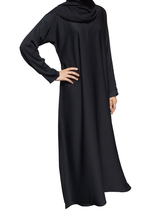 Simple Black Nida Abaya with Pocket- ZM
