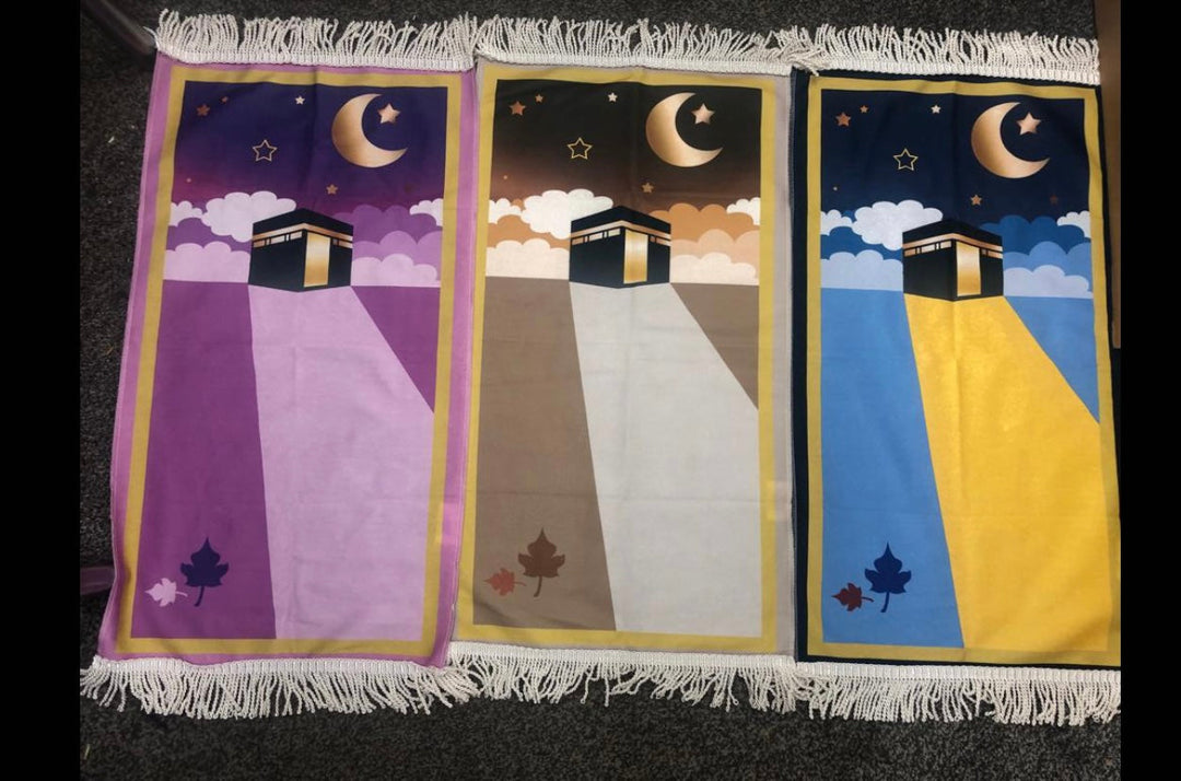 Children’s Colourful Prayer Mat - Moon and Kaba