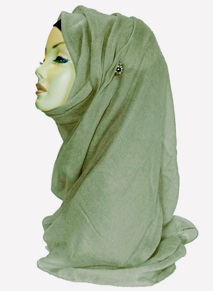 Maxi Plain Hijab/Scarf - Pale Green 10