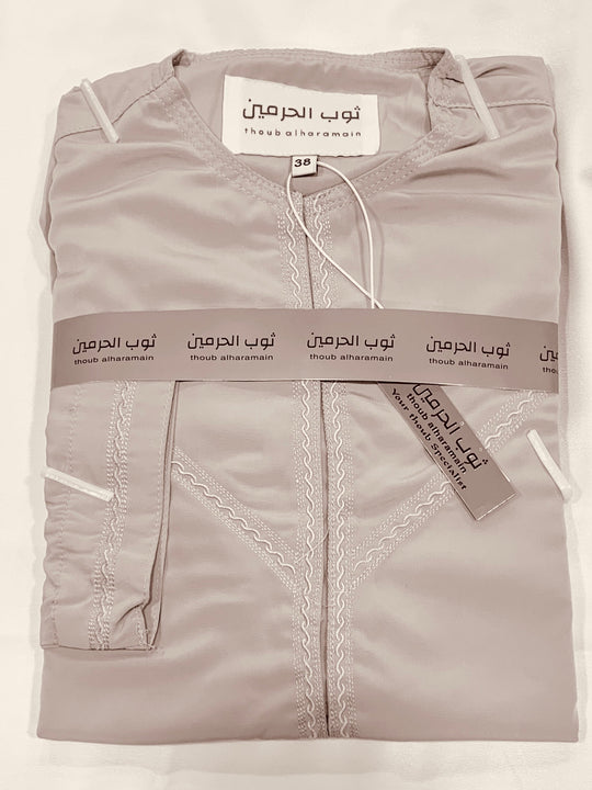 Boy’s Embroidered Emirati Thobe/Jubbah - Ivory Tusk