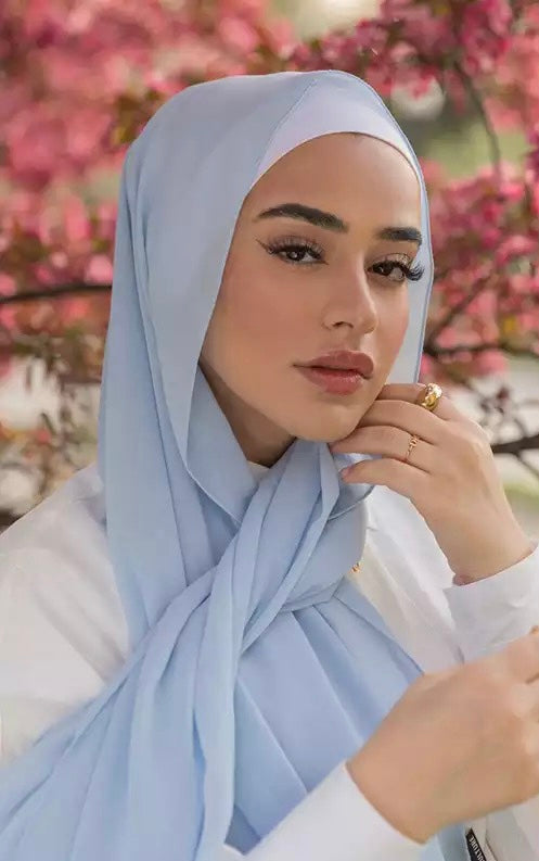 Chiffon Long Hijab/ Scarf CH132- Ice Blue