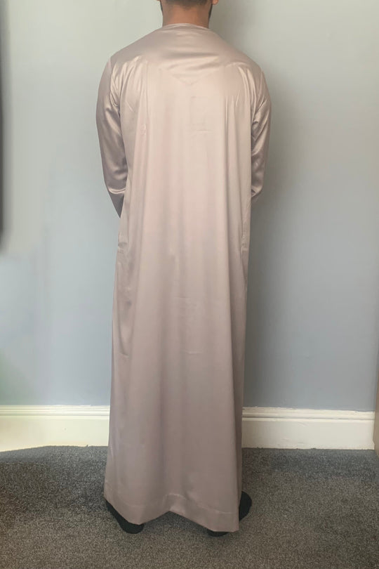 Men’s Zip Thobe/Jubba by Ayaan - Taupe Sheen