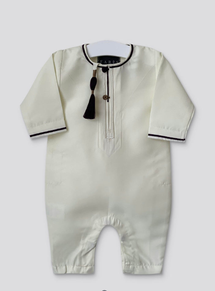 Baby Faris Cream Omani Rompers
