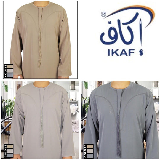 Ikaf Boys Omani Thobe/Jubbah - Dark Grey
